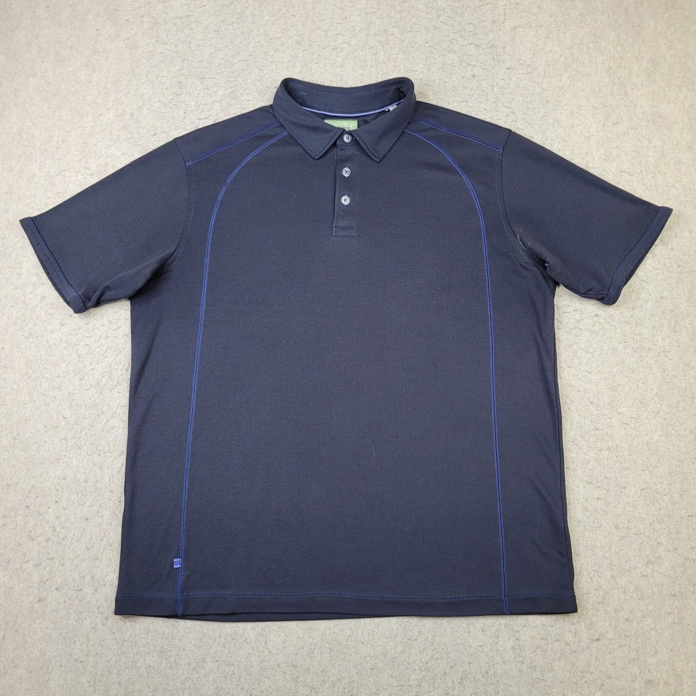 Tommy Bahama Polo Shirt Mens Large Blue Short Sleeve Preppy Lightweight‎